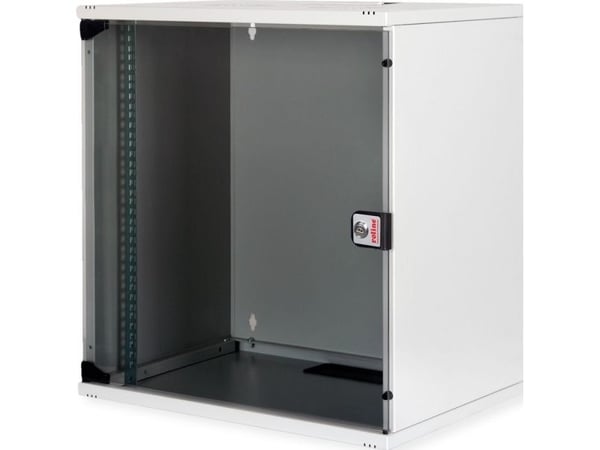 ROLINE 26.21.0018, Veggmonterbar hylle, 12U, Nøkkellås, Rack skinner, 13,5 kg, Grå