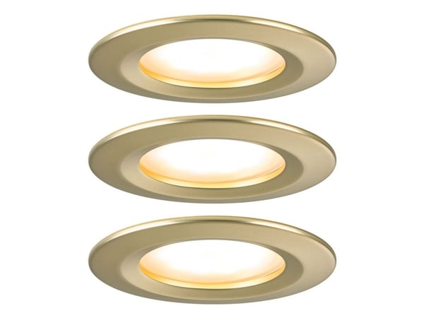 Paulmann Nova Coin, Nedtryckbar spotlight, 3 lampor, LED, 2700 K, 460 LM, Guld
