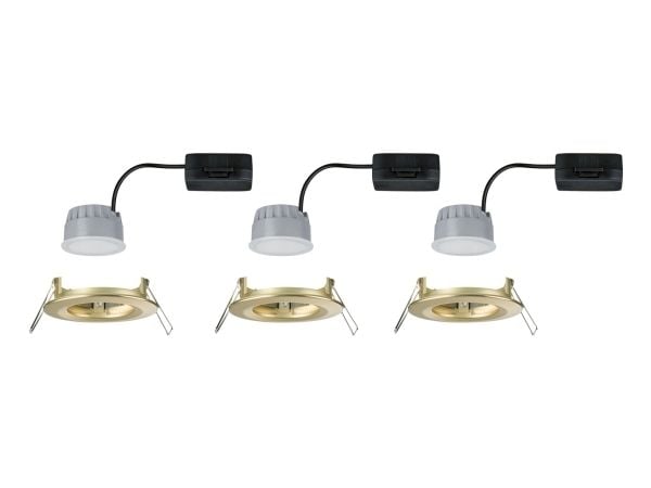 Paulmann Nova Coin, Nedtryckbar spotlight, 3 lampor, LED, 2700 K, 460 LM, Guld