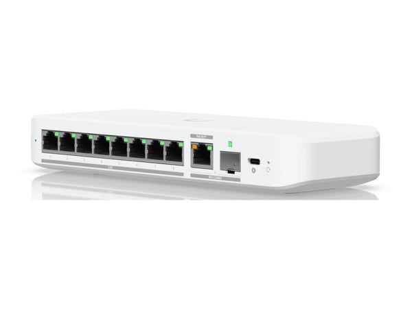 Ubiquiti UniFi Flex 2.5G - Switch - Administrert - 8 x 2.5GBase-T + 1 x 10Gb Ethernet + 1 x 10Gb Ethernet SFP+ - stasjonær, veggmonterbar, DIN-skin...