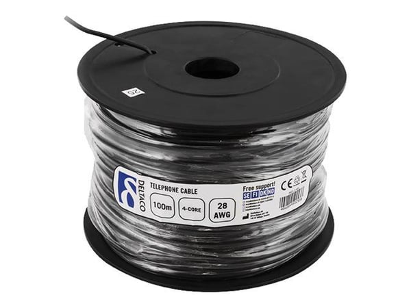 DELTACO MD-14S - Mengdetelefonkabel - flat - svart