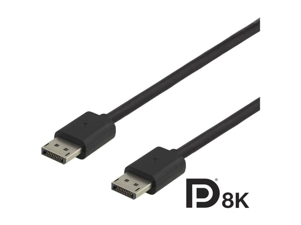 DELTACO 8k DisplayPort-kaapeli, DP 1.4, 7680x4320, 60 Hz, 1,5 m, musta DP8K-1015