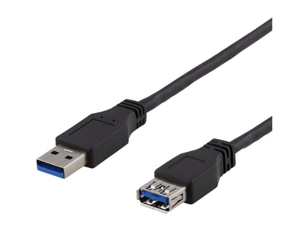 DELTACO USB3-243 - USB-jatkojohto - USB Type A (naaras) - USB Type A (uros) - USB 3.1 Gen 1 - 3 m - musta