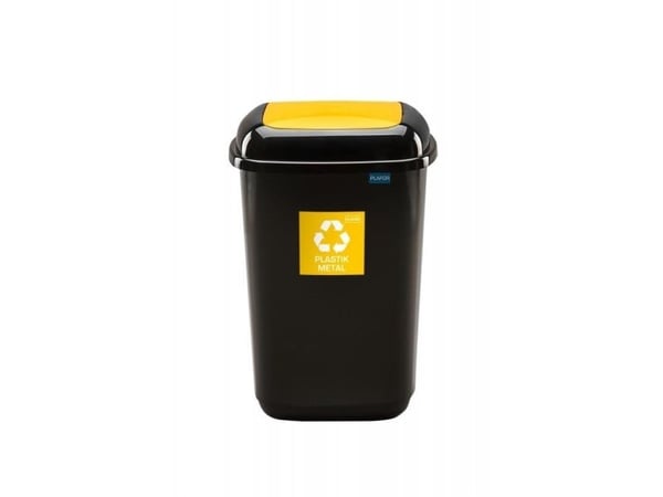 Søppelbøtte Plafor, 28 l, sort/gul
