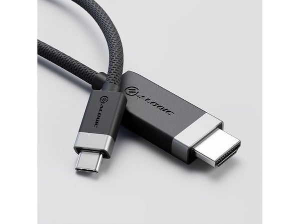 ALOGIC FUCHD1-SGR, 1 m, HDMI-tyyppi A (vakio), USB Type-C, Uros, Uros, Suora