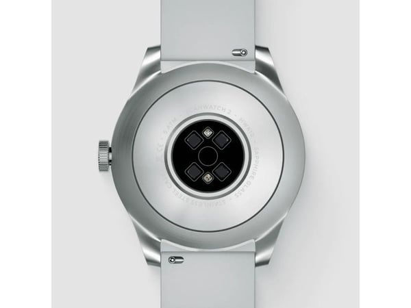 Withings ScanWatch 2 - 42 mm - rustfritt stål - hybridsmartur med bånd - fluorelastomer - display 0.63" - grayscale - Bluetooth - 52.6 g - perlehvit