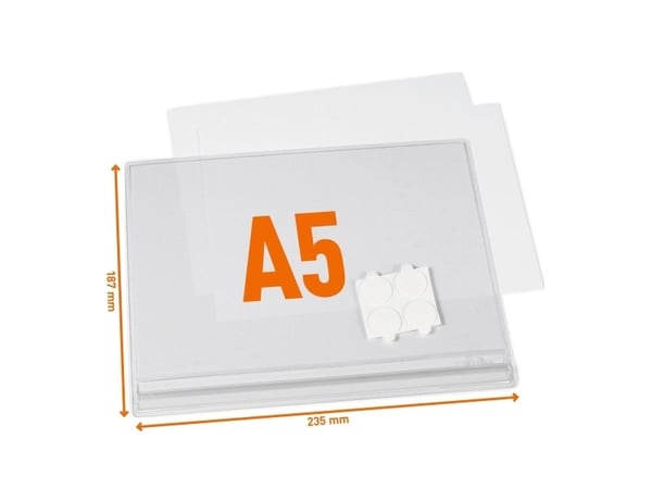 Vanntett informasjonslomme A5 selvklebende - 5 stk./pakning