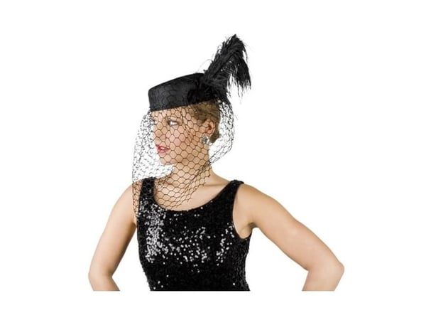 Boland 04129, Maskeradhatt, Vuxen, Honkoppling, Feather, Polyester, Svart, 570 mm