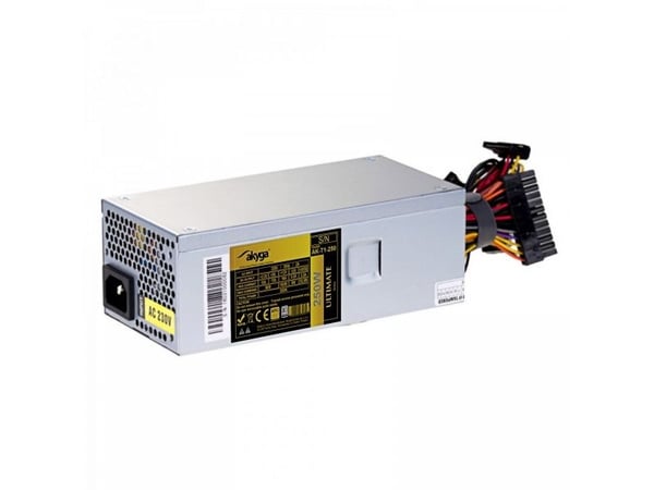Akyga Ultimate Series AK-T1-250 - Strømforsyning (intern) - TFX12V - 80 PLUS Gold - AC 230 V - 250 watt - aktiv PFC - grå