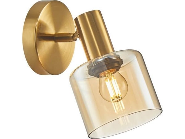 Italux glassvegglampe til stue Santia loft messing rav