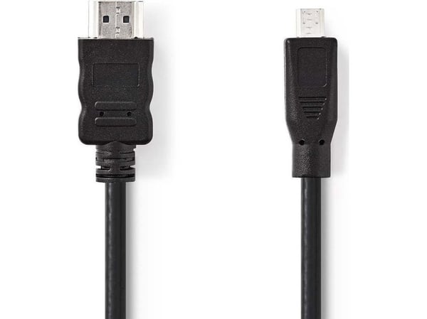 Nedis CVGB34700BK20, 2 m, HDMI tyyppi A (standardi), HDMI tyyppi D (mikro), musta