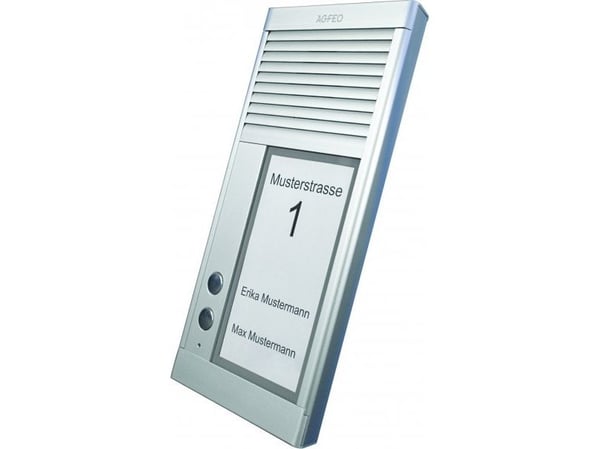 AGFEO DoorSpeak 2, Koblet med ledninger (ikke trådløs), IP33, Aluminium, Aluminium, Vegg, 115 mm