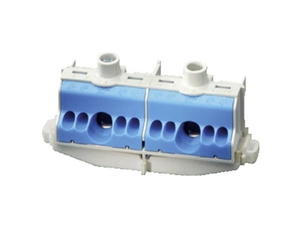 Hensel N-kabelskena på DIN-skena 80A 2x25mm2 + 8x4 mm2 Cu blå/grå FC N 10 (26001204)
