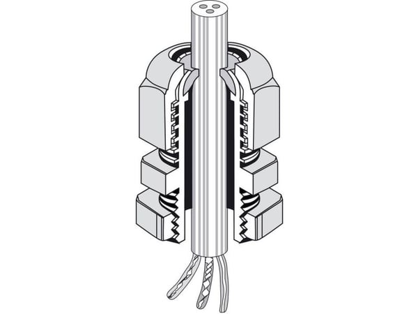 Hensel ADG 40 36001081 Kaapeliläpivienti iskunkestävä, lukkomutterilla, vedonpoistolla, tiivisteellä M40 Muovi Harmaa 10 kpl