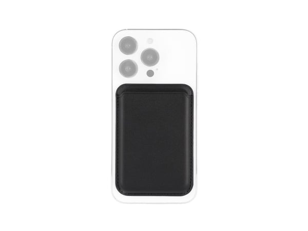 DELTACO - Magnetkortholder for mobiltelefon / kredittkort - MagSafe-samsvar - PU-skinn (termoplastisk polyuretan + polykarbonat) - svart - for Appl...
