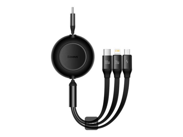 Baseus Bright Mirror 2 Series - USB-kabel - 24 pin USB-C (hane) till Micro-USB typ B, Lightning, 24 pin USB-C (hane) - 1.1 m - indragbar, 3-i-1 - s...