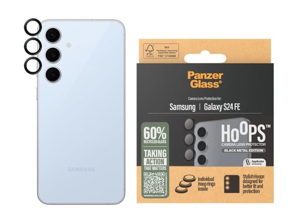 PanzerGlass Hoops - Linsebeskyttelse for mobiltelefon - svart - for Samsung Galaxy S24 FE