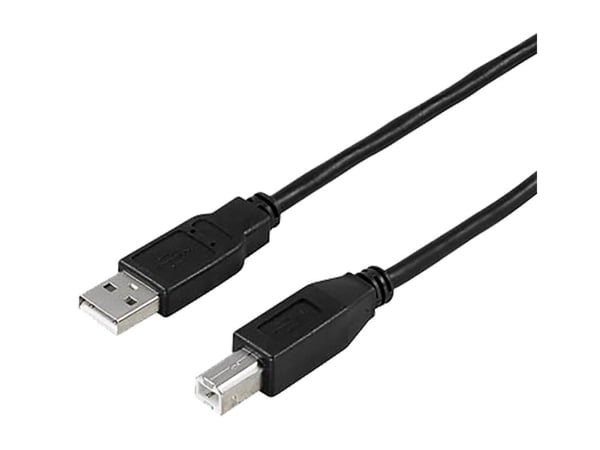 DELTACO USB-205S - USB-kaapeli - USB (uros) - USB Type B (uros) - USB 2.0 - 50 cm - muotoiltu - musta