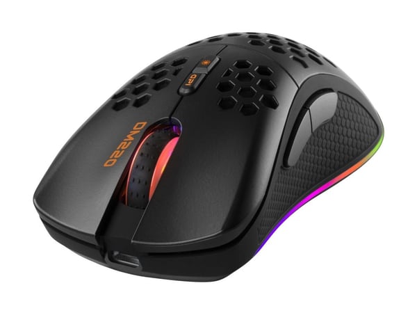 Deltaco GAM-120, Oikeakätinen, Optinen, RF Wireless + USB Type-A, 6400 DPI, Musta