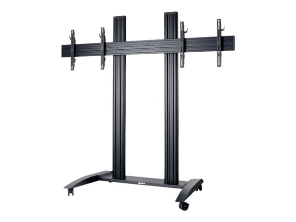 EDBAK Premium Series - Vagn - modern - för 2 LCD/plasmapaneler - videokonferensvagn - aluminium - svart - skärmstorlek: 42"-55"