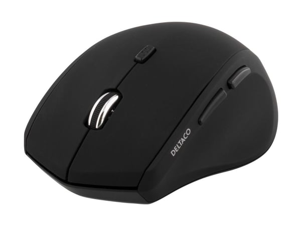 DELTACO MS-805 - Mus - optisk - 5 knapper - trådløs - USB trådløs mottaker - svart