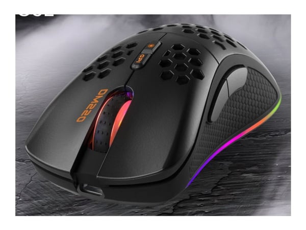 Deltaco GAM-120, Oikeakätinen, Optinen, RF Wireless + USB Type-A, 6400 DPI, Musta