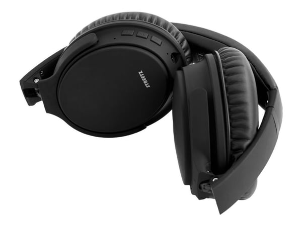 STREETZ HL-BT404 - Hodetelefoner med mikrofon - full størrelse - Bluetooth - trådløs, kablet - aktiv støydemping - 3,5 mm jakk - svart