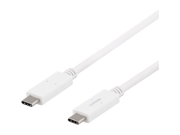 DELTACO USBC-1502 - USB-kabel - USB-C (hann) til USB-C (hann) - 1 m - hvit