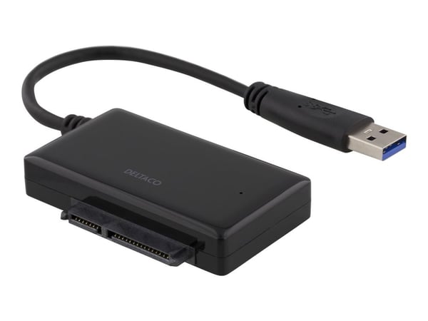 DELTACO USB3-SATA6G2 - Lagringskontroller - 2,5" - SATA 6Gb/s - USB 3.0 - svart