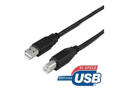 DELTACO USB-205S - USB-kaapeli - USB (uros) - USB Type B (uros) - USB 2.0 - 50 cm - muotoiltu - musta