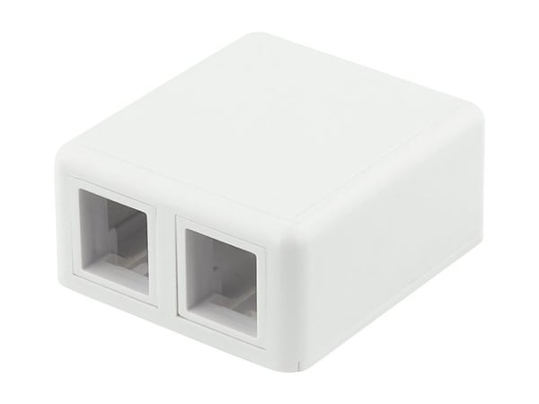 DELTACO VR-223 - Overflatemonteringsboks for nettverk - overflatemonterbar - hvit - 2 porter