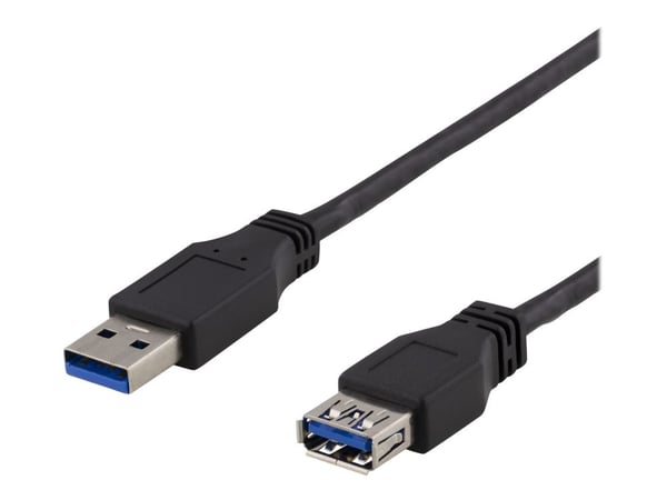 DELTACO USB3-242 - USB-jatkojohto - USB Type A (naaras) - USB Type A (uros) - USB 3.1 Gen 1 - 2 m - musta