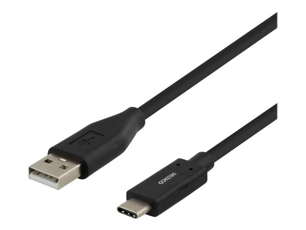 DELTACO - USB-kabel - USB (hann) til USB-C (hann) - USB 2.0 - 1.5 m - svart