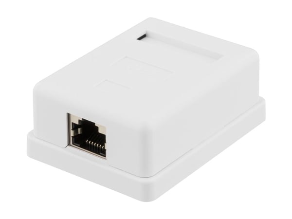 DELTACO VR-216 - Overflatemonteringsboks for nettverk - overflatemonterbar - CAT 6 - FTP - RJ-45 - hvit