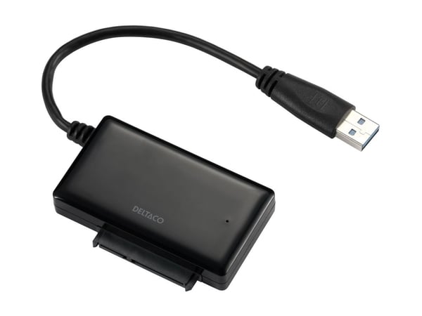 DELTACO USB3-SATA6G2 - Lagringskontroller - 2,5" - SATA 6Gb/s - USB 3.0 - svart