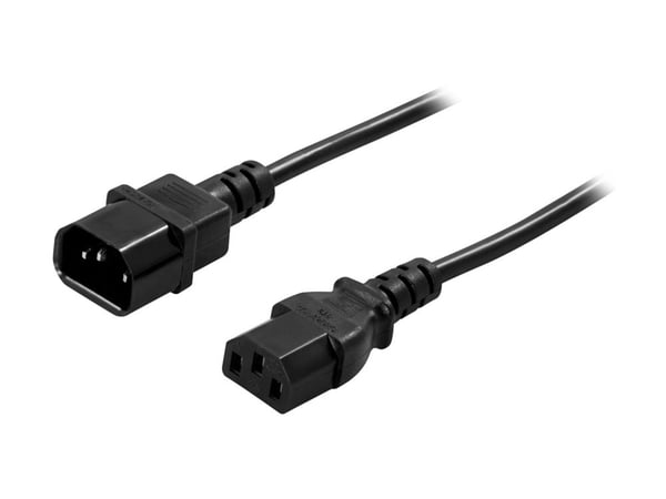 DELTACO DEL-112-50 - Jatkojohto verkkovirralle - IEC 60320 C14 verkkovirralle IEC 60320 C13 - AC 250 V - 10 A - 50 cm - suora liitin - musta