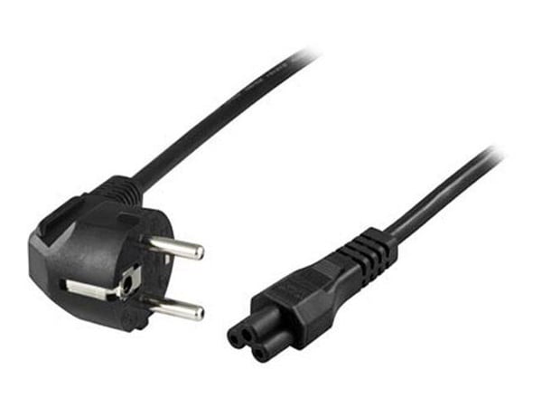 DELTACO DEL-109CA-50 - Strømkabel - CEE 7/7 (han) vinklet til IEC 60320 C5 lige - AC 250 V - 2.5 A - 50 cm - lajitelma