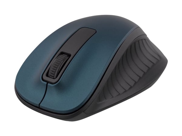 DELTACO MS-708 - Mus - ergonomisk - optisk - 3 knapper - trådløs - 2.4 GHz - USB trådløs mottaker - blå