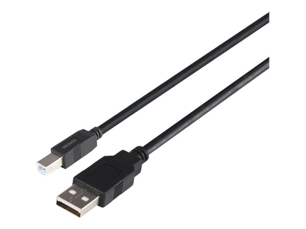 DELTACO - USB-kaapeli - USB (uros) - USB Type B (uros) - USB 2.0 - 3 m - musta