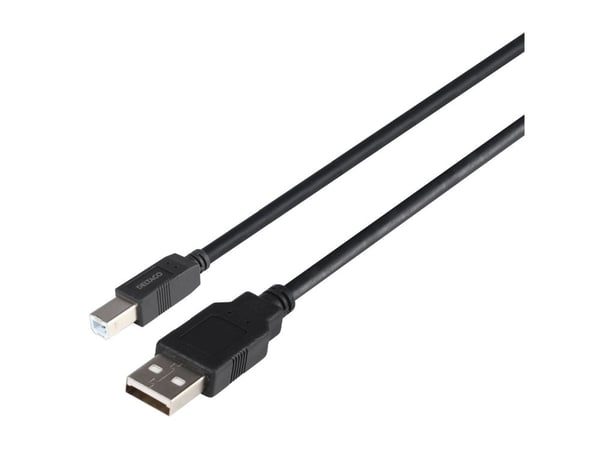 DELTACO - USB-kaapeli - USB (uros) - USB Type B (uros) - USB 2.0 - 2 m - musta