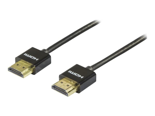 DELTACO - HDMI-kabel med Ethernet - HDMI hann til HDMI hann - 1 m - svart