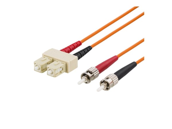 DELTACO - Nettverkskabel - ST flermodus (hann) til SC flermodus (hann) - 3 m - fiberoptisk - 50 / 125 mikroner