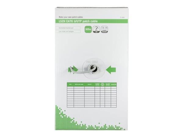 DELTACO TP-48BH - Irtokaapeli - 305 m - UTP - CAT 6 - harmaa - harmaa