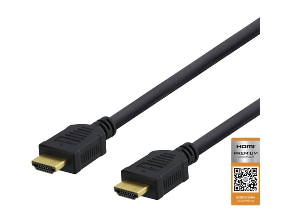 DELTACO HDMI-1030D - HDMI-kabel med Ethernet - HDMI hann til HDMI hann - 3 m - svart - 4K-støtte