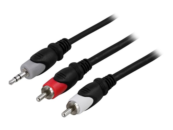 DELTACO - Lydkabel - mini-phone stereo 3.5 mm hann til RCA hann - 20 m