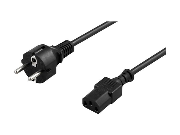 DELTACO DEL-111N - Johdinsarja - CEE 7/7 (han) lige til IEC 60320 C13 lige - AC 250 V - 10 A - 10 m - lajitelma