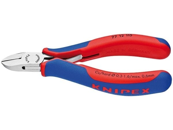 Knipex 77 12 115, Diagonal tang, 1,1 cm, 7,5 mm, 1,4 cm, Stål, Plast
