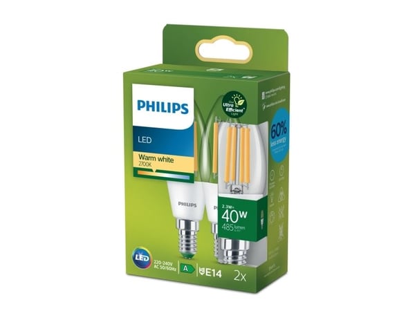 LED CLA 40 W B35 E14 2700K CL UE 2PF/SRT6