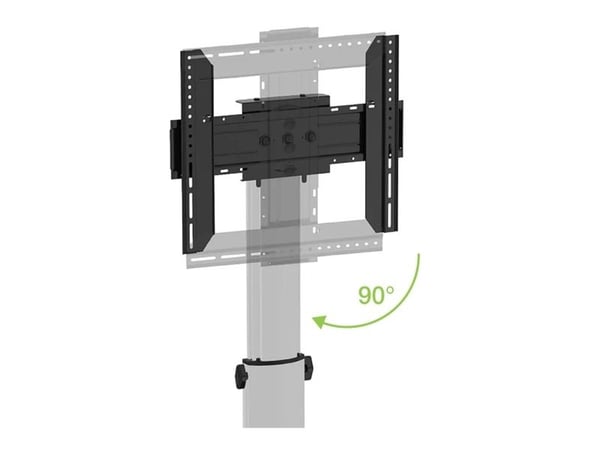 Techly ICA-TR51, 165,1 cm (65"), 400 x 200 mm, 600 x 400 mm, 90°, Aluminium, Sort, Sølv