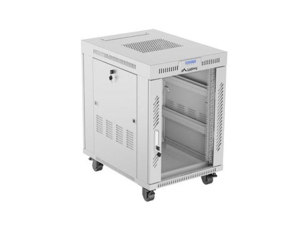 Lanberg - Rack skap - flat pack - med 6 kjølevifter - fritt stående - RAL 7035, grå - 15U - 19"